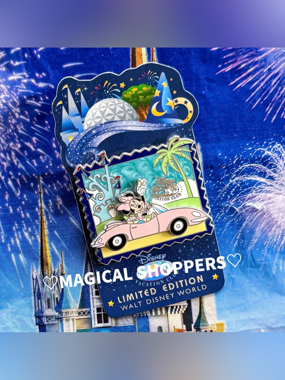 Disney Parks Disney Vacation Club DVC Postcard Limited Edition LE Pin Rare